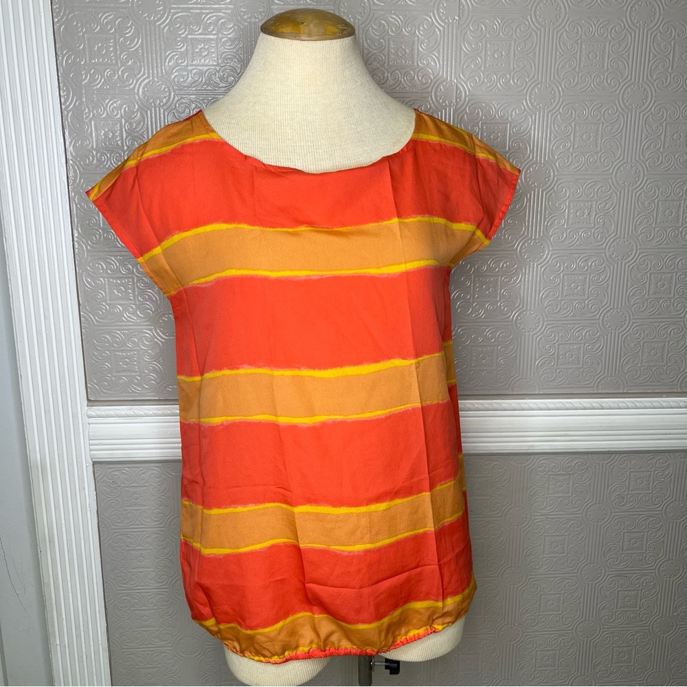 Ann Taylor Loft Women’s Short Sleeve Multicolor Blouse Size Small